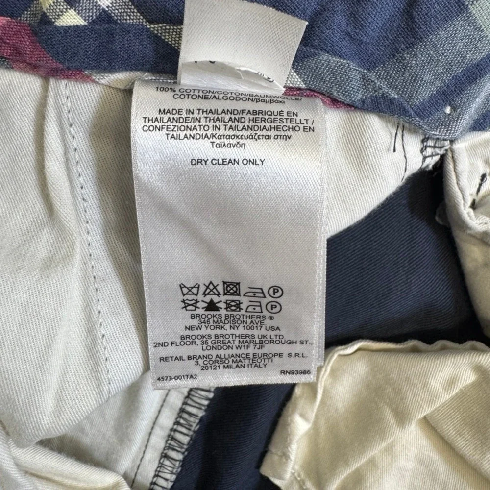 Brooks Brothers 1818 Fitzgerald Navy Blue Cotton Chino Pants Mens 35x30